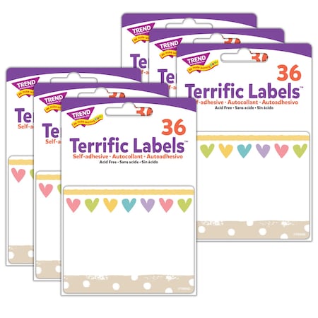 Trend Take Heart Terrific Labels, 216PK T68131